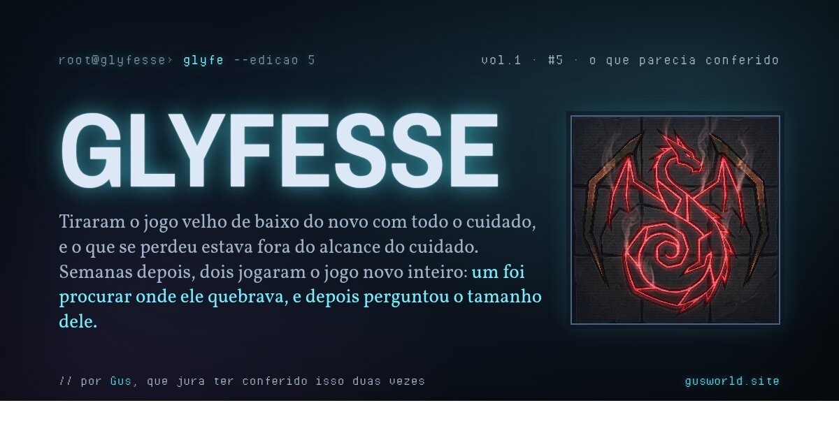 Capa da edição 5: O Que Parecia Conferido